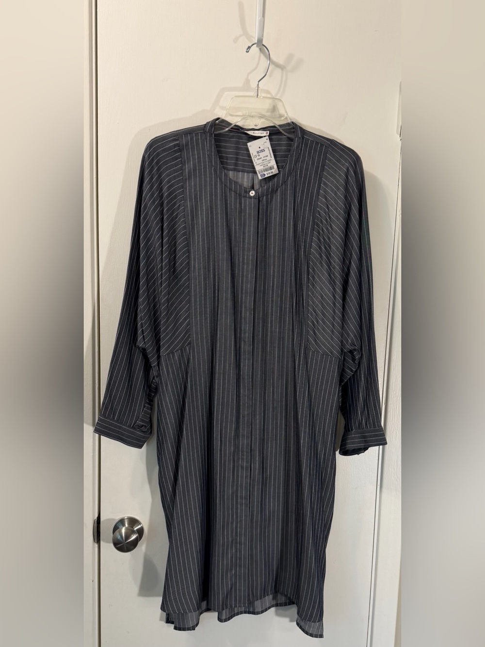 Tommy Hilfiger Gray Pinstripe Shirt Dress